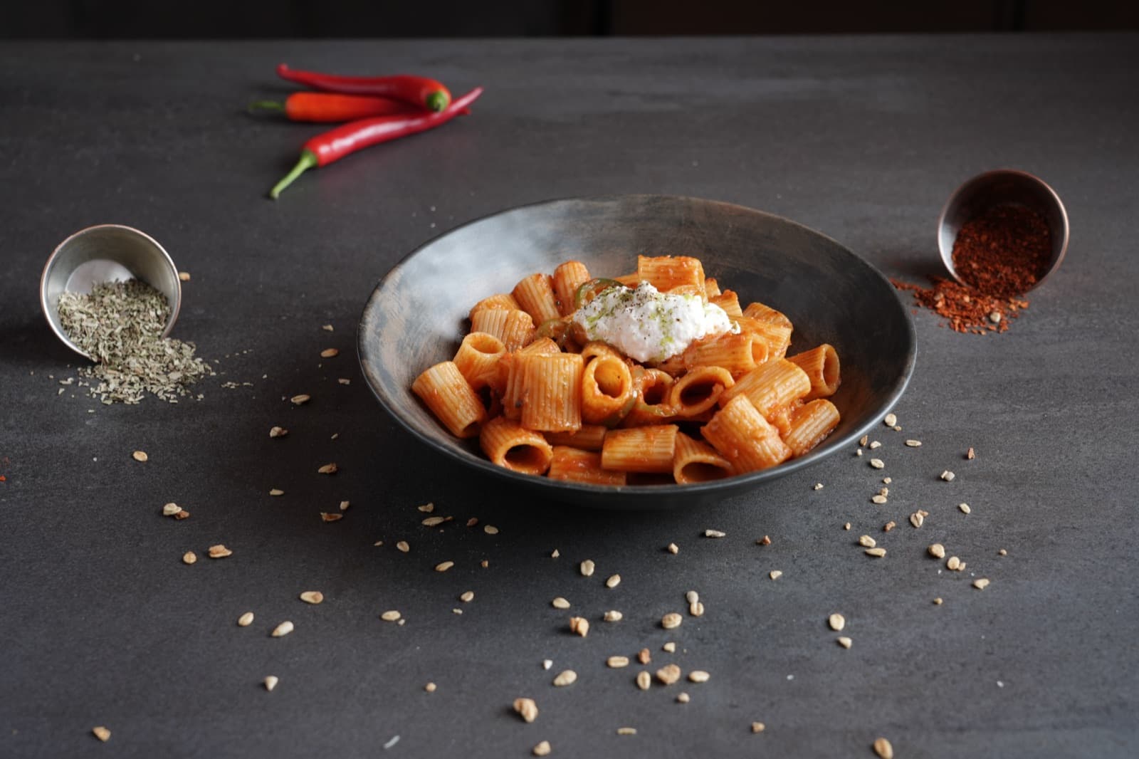 Arrabbiata con Ricotta Fresca
